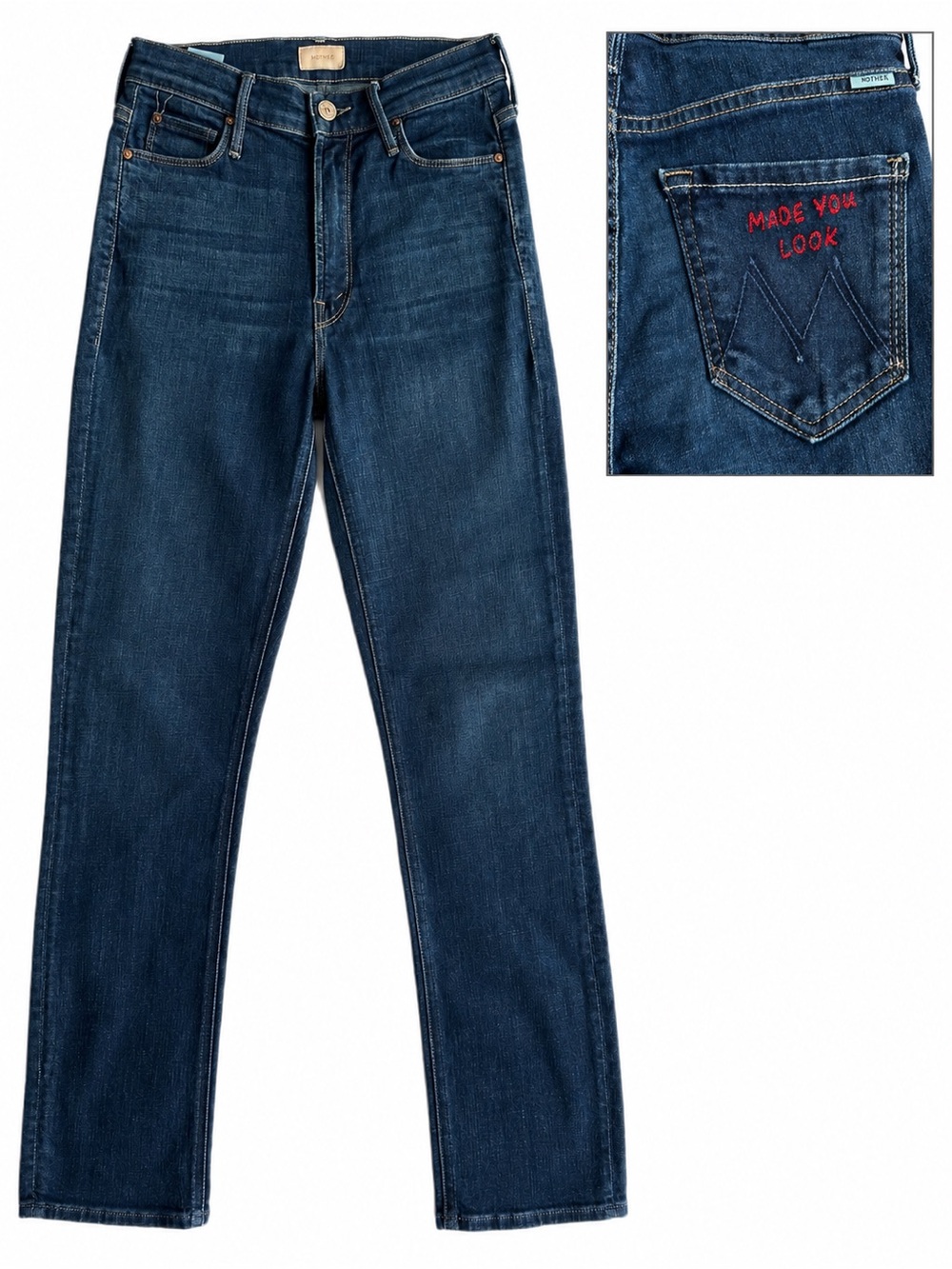 MOTHER The Dazzler Clean Sweep Made You Look Straight Leg Jeans Size 25